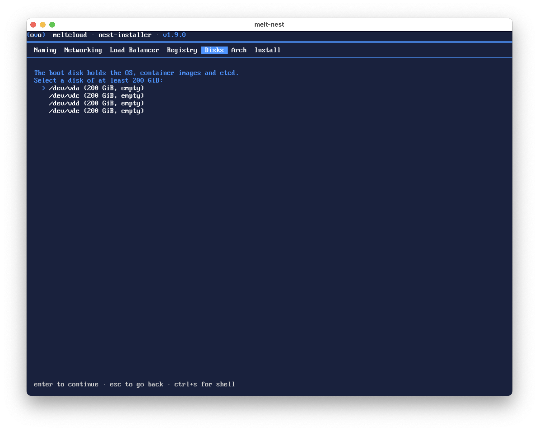 Boot Disk Selection