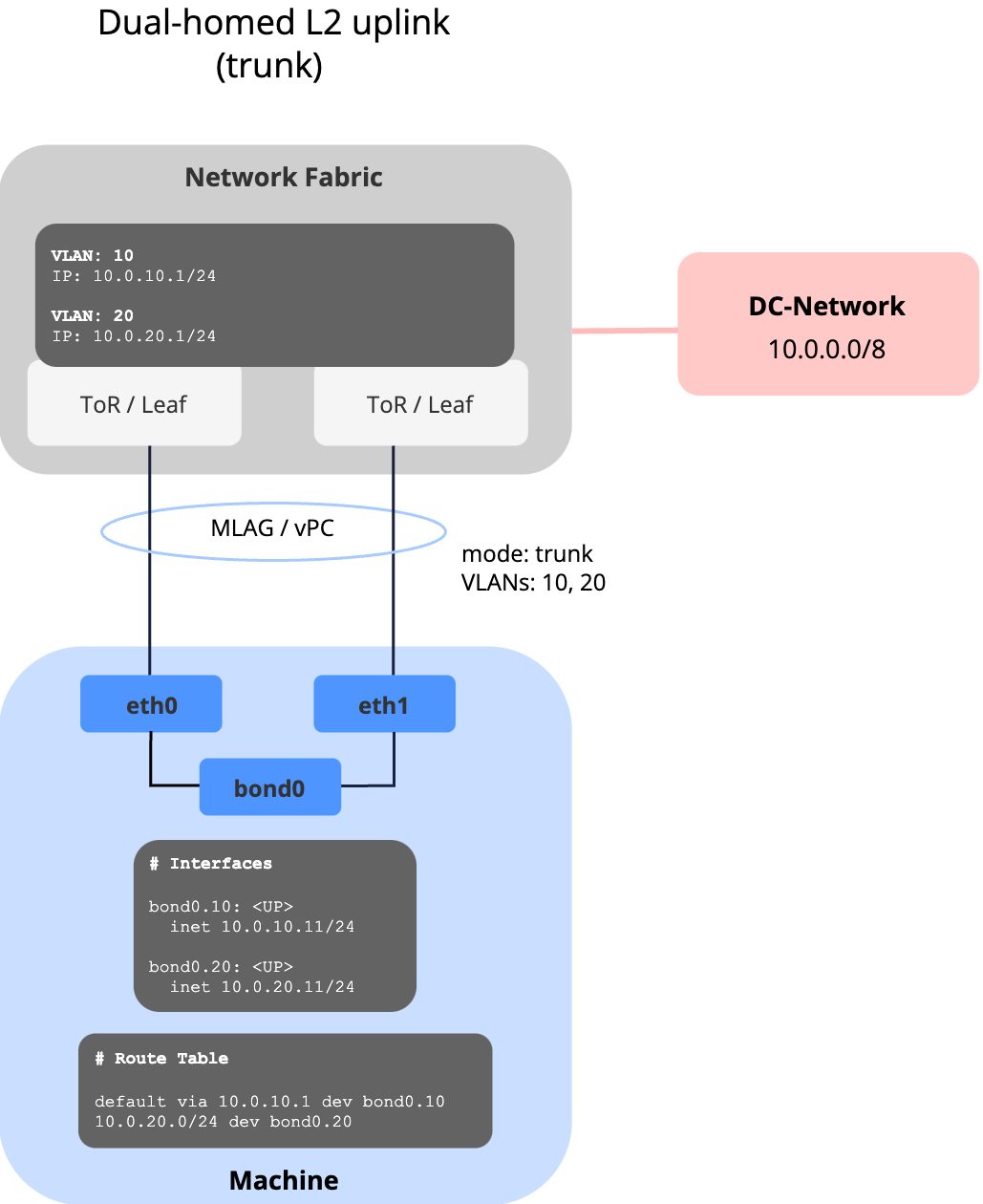 Dual-Homed L2 Uplink with Multiple VLANs