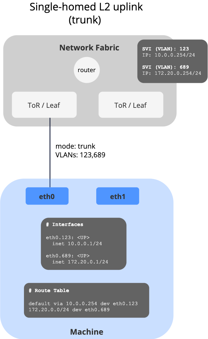 Single-Homed L2 Uplink with Multiple VLANs